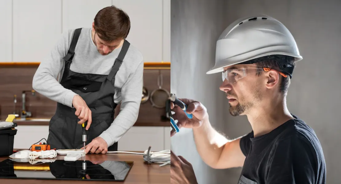 Service professionals at work
